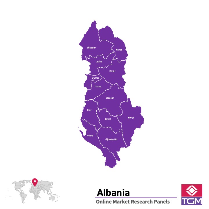 Onlinepanel i Albanien|  Marknadsundersökning i Albanien