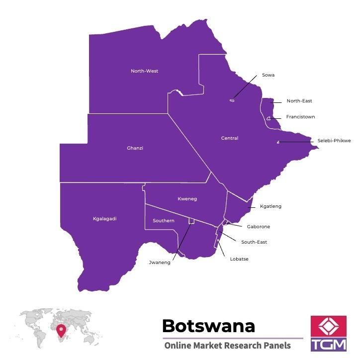 Onlinepanel i Botswana| Marknadsundersökning i Botswana
