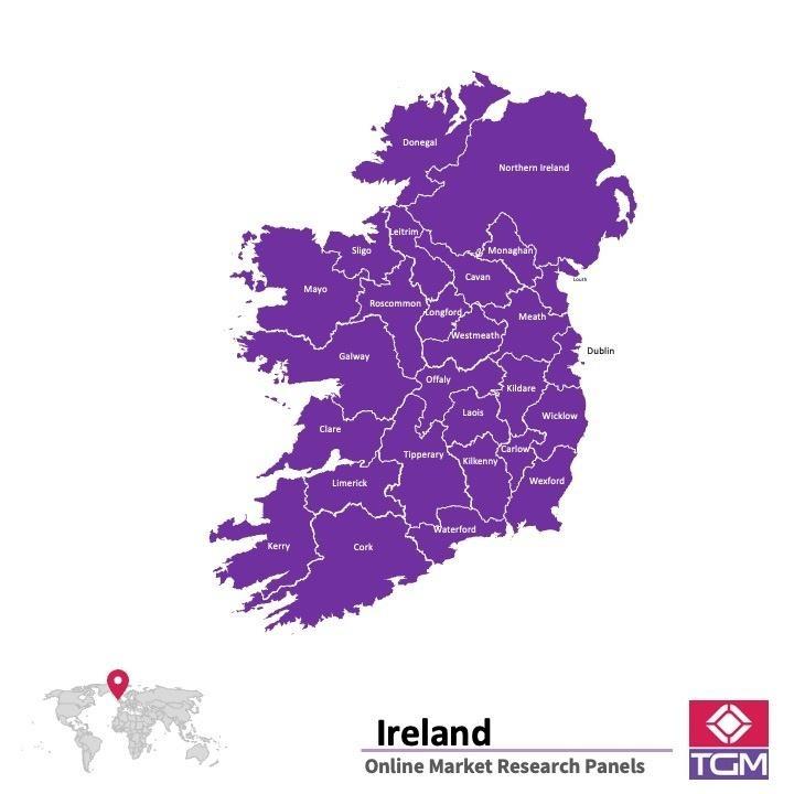 Onlinepanel i Irland|  Marknadsundersökning i Irland