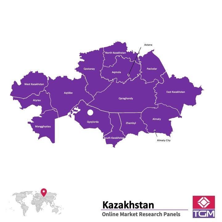 Onlinepanel i Kazakstan| Marknadsundersökning i Kazakstan