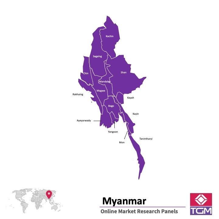 Onlinepanel i Myanmar| Marknadsundersökning i Myanmar
