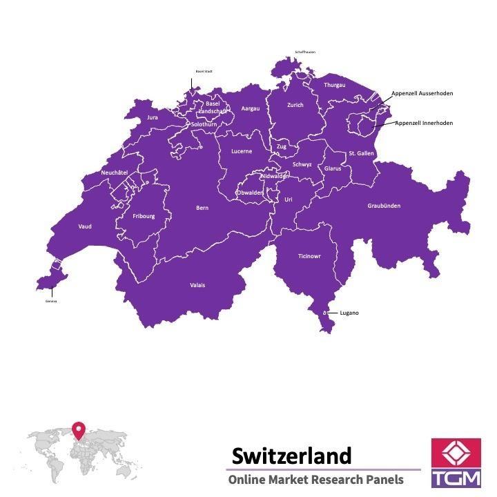 Onlinepanel i Schweiz| Marknadsundersökning i Schweiz