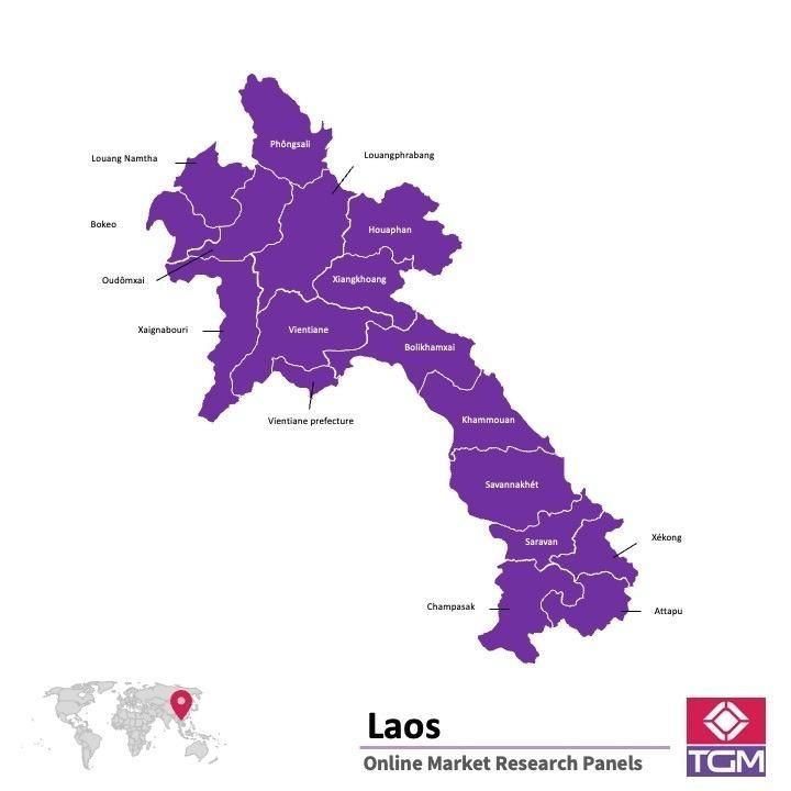 Onlinepanel i Laos|  Marknadsundersökning i Laos