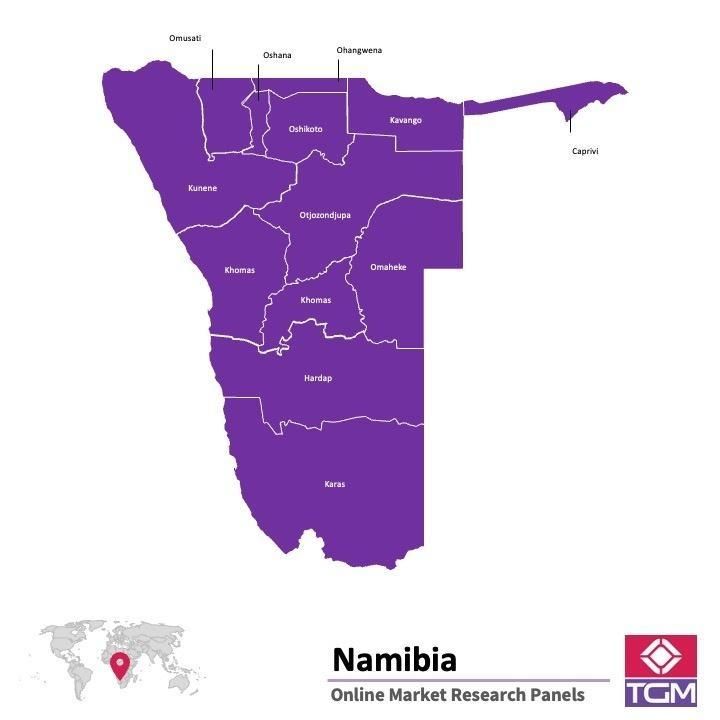 Onlinepanel i Namibia|  Marknadsundersökning i Namibia