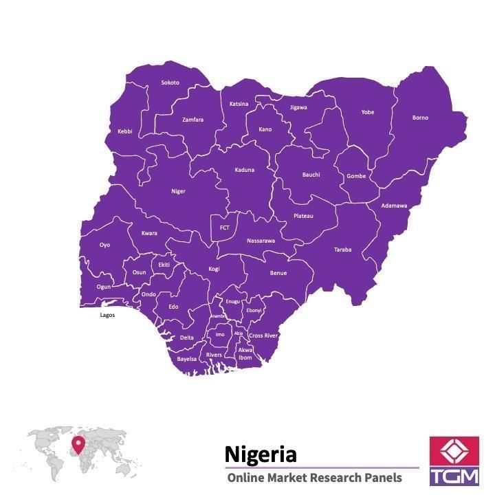Onlinepanel i Nigeria|  Marknadsundersökning i Nigeria