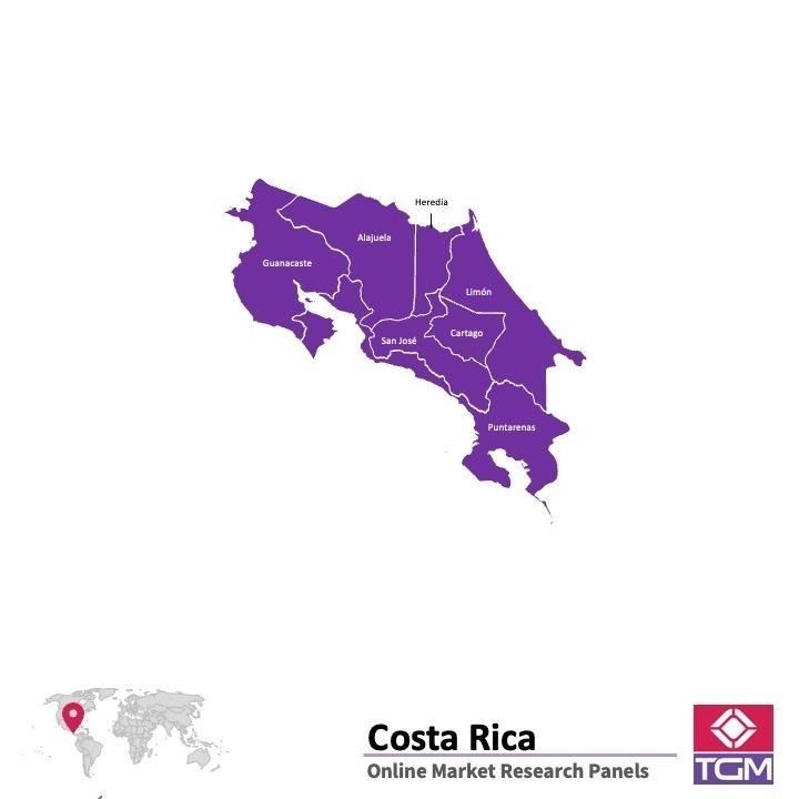 Onlinepanel i Costa Rica|  Marknadsundersökning i Costa Rica