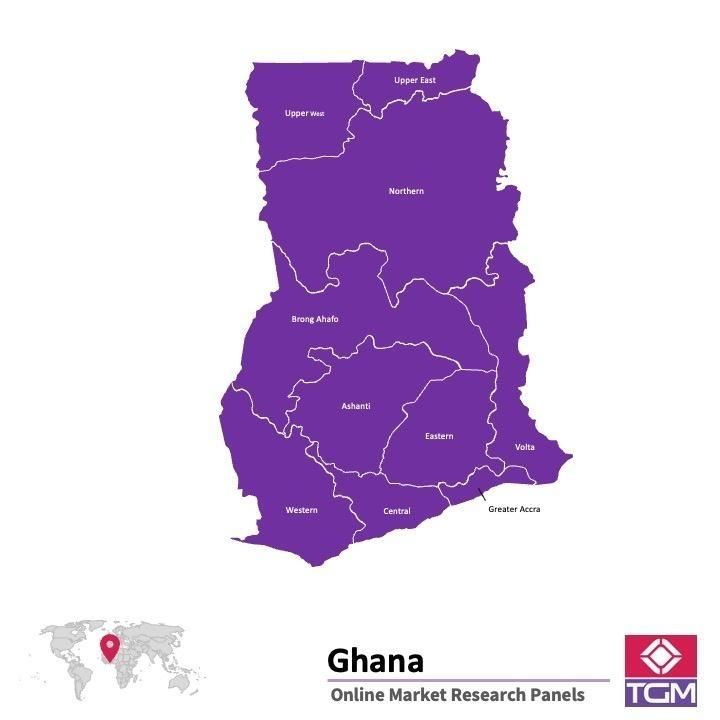 Onlinepanel i Ghana|  Marknadsundersökning i Ghana